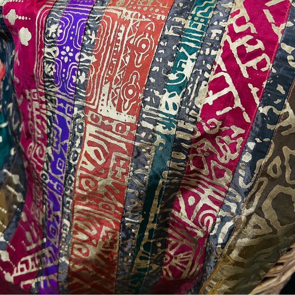 Bohemian Colorful Patterned Throw or Tablecloth with Tassels 40”x60” - Picture 4 of 10